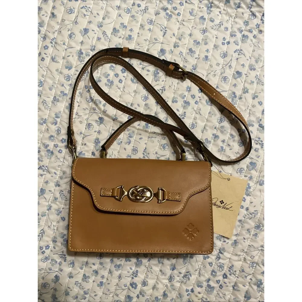 PATRICIA NASH PORCILI P799261X CROSSBODY WITH CARD CASE DUST BAG HAZELNUT NWT